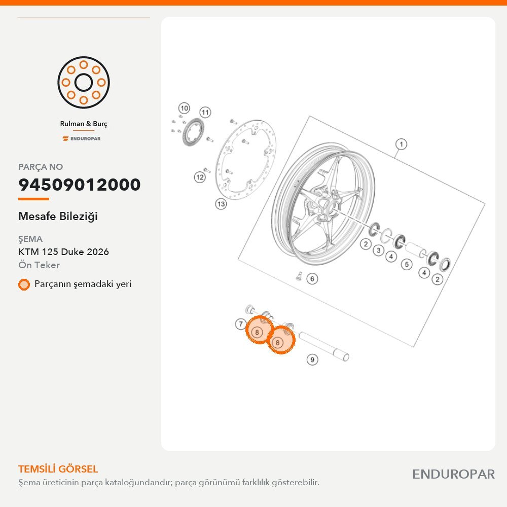 Mesafe Bileziği 94509012000 parça şeması