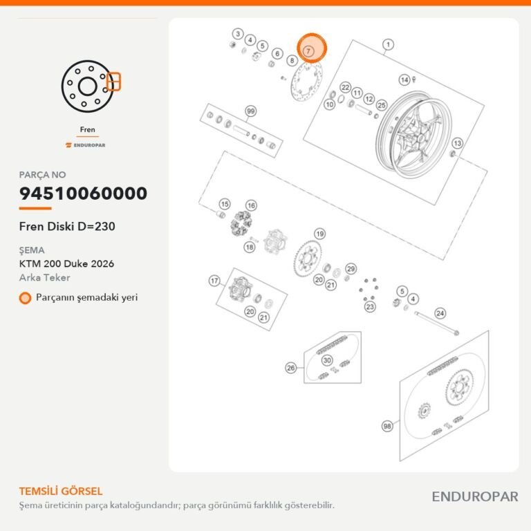 Fren Diski D=230 94510060000 parça şeması