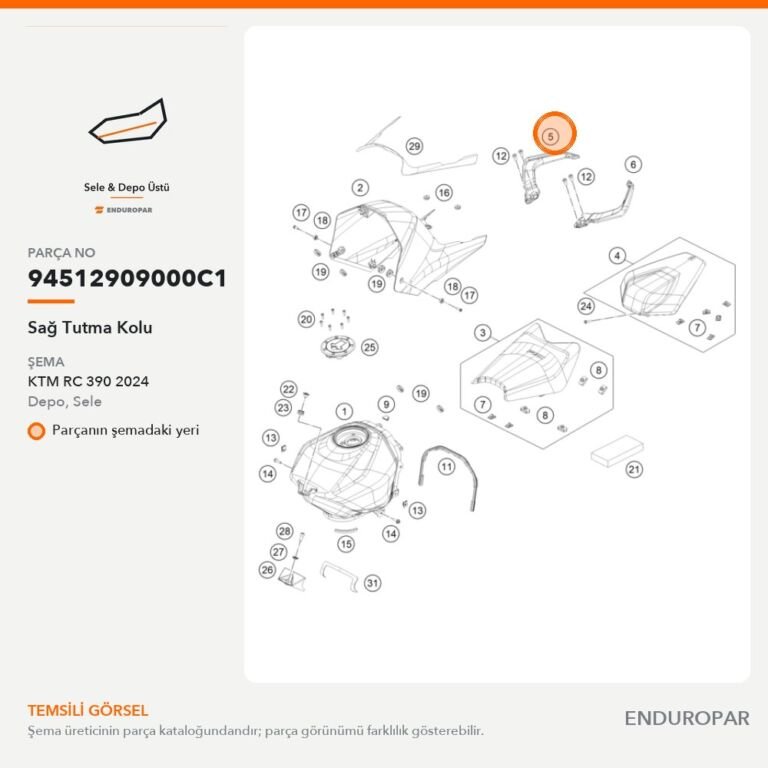 Sağ Tutma Kolu 94512909000C1 parça şeması
