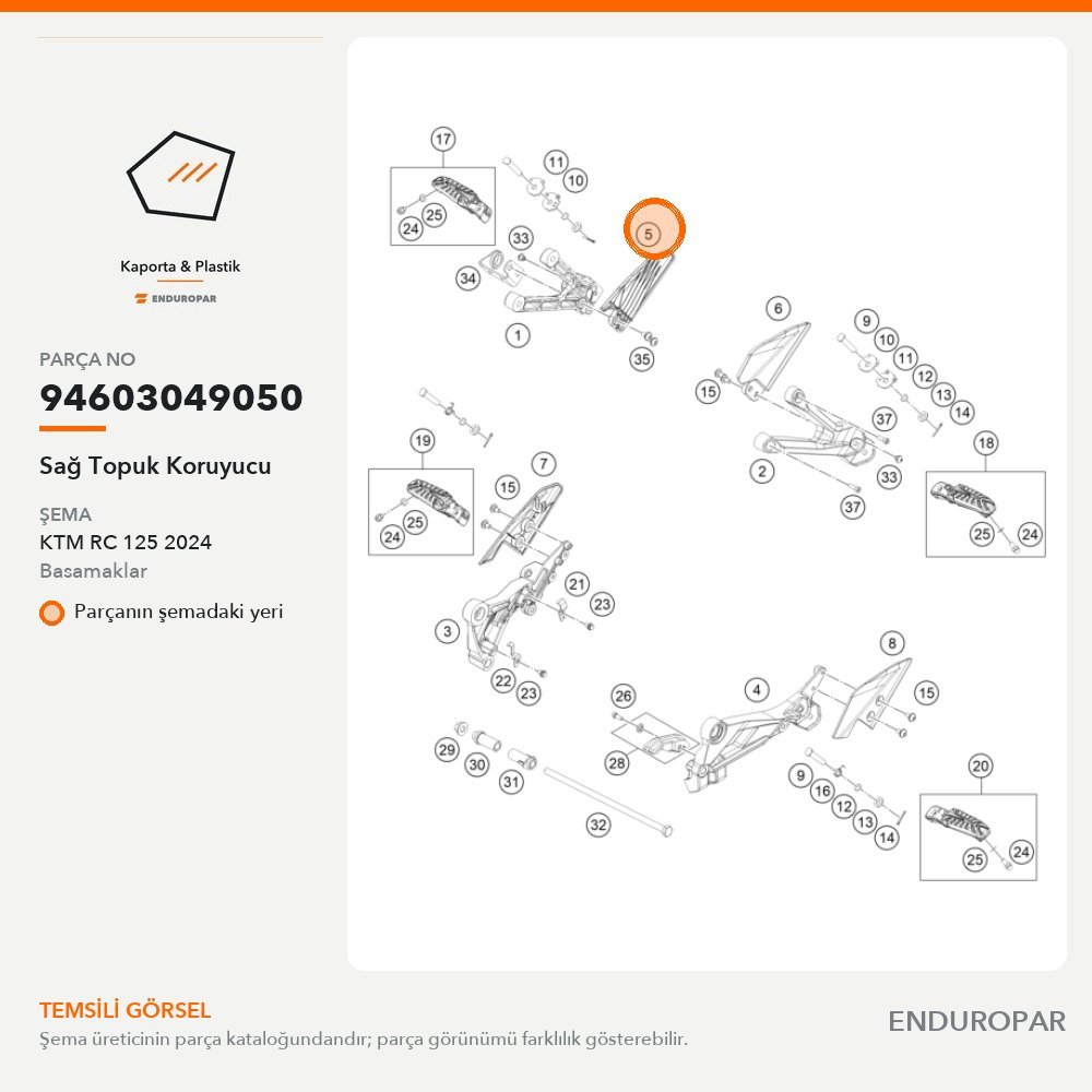 Sağ Topuk Koruyucu 94603049050 parça şeması