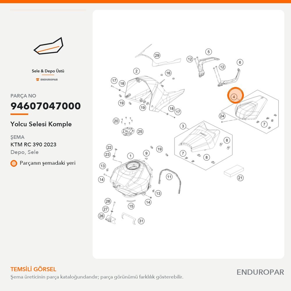 Yolcu Selesi Komple 94607047000 parça şeması