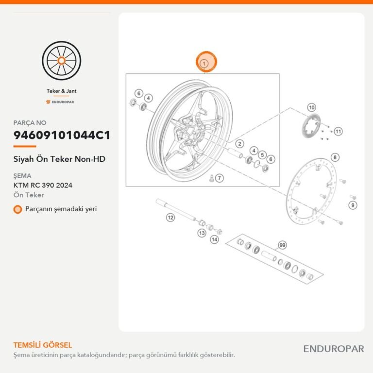 Siyah Ön Teker Non-HD 94609101044C1 parça şeması