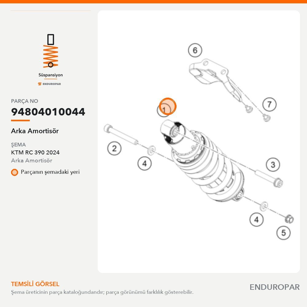 Arka Amortisör 94804010044 parça şeması