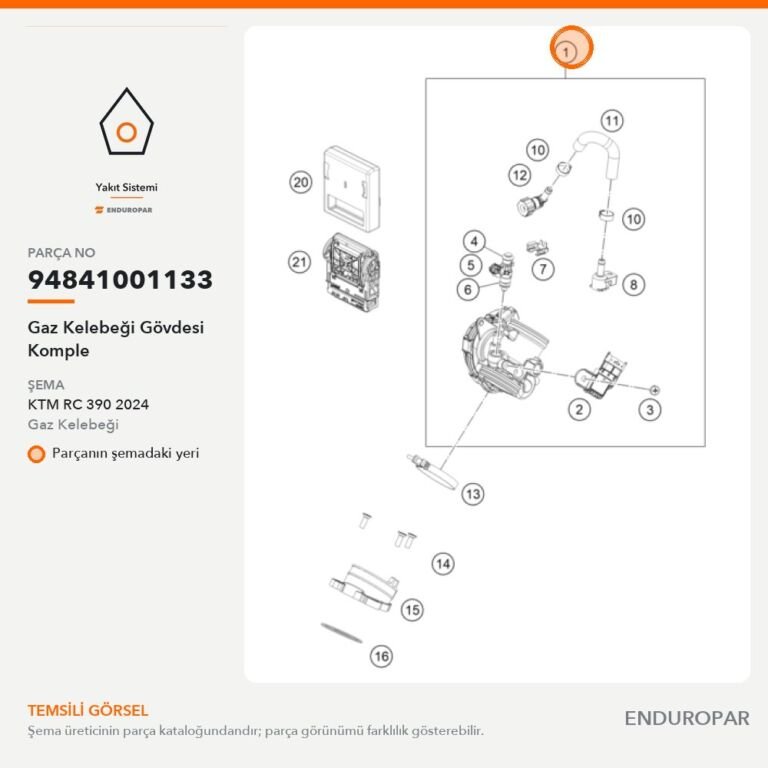 Gaz Kelebeği Gövdesi Komple 94841001133 parça şeması