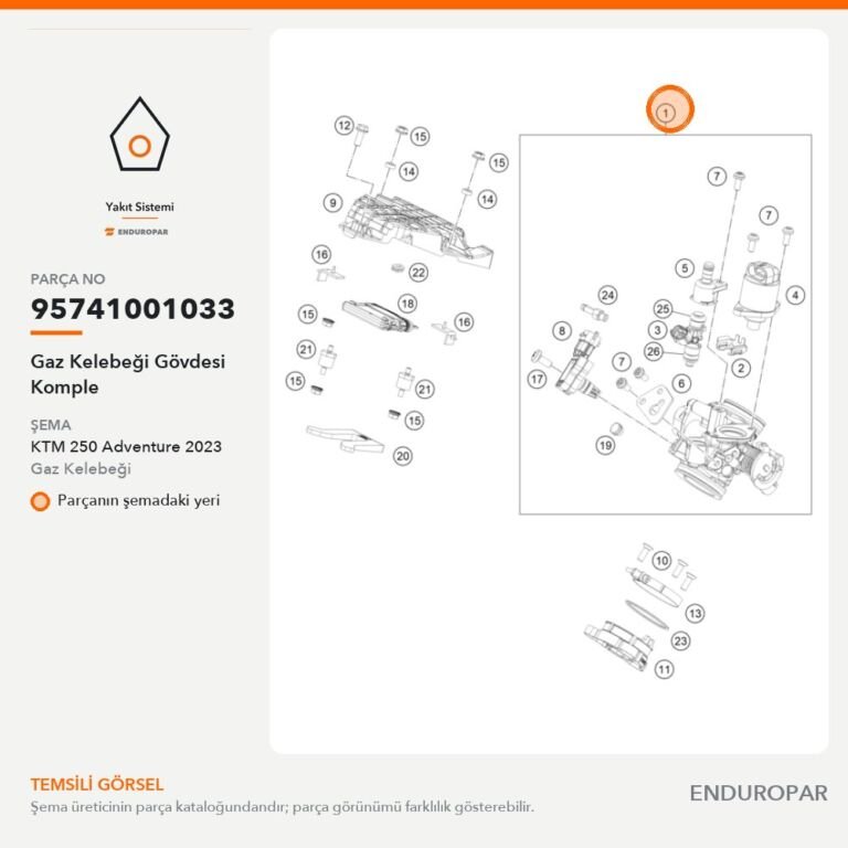 Gaz Kelebeği Gövdesi Komple 95741001033 parça şeması