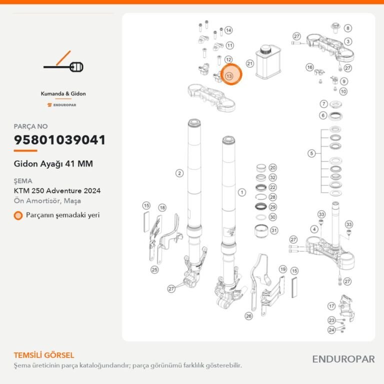 Gidon Ayağı 41 MM 95801039041 parça şeması