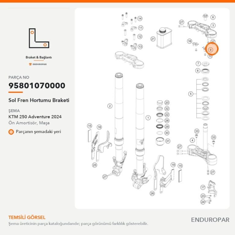 Sol Fren Hortumu Braketi 95801070000 parça şeması