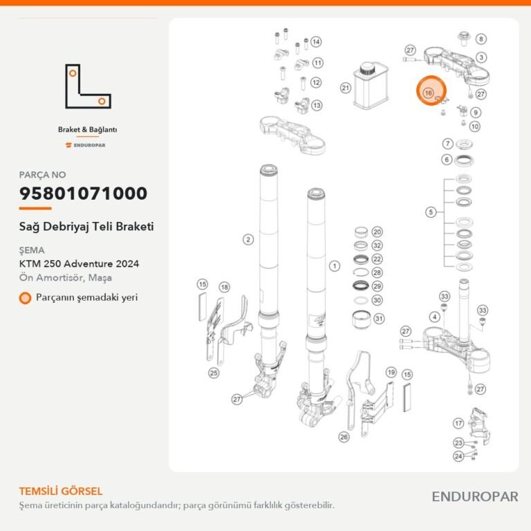 Sağ Debriyaj Teli Braketi 95801071000 parça şeması
