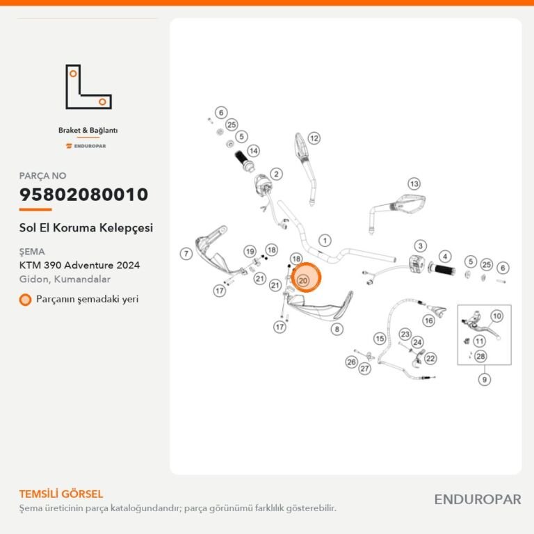 Sol El Koruma Kelepçesi 95802080010 parça şeması