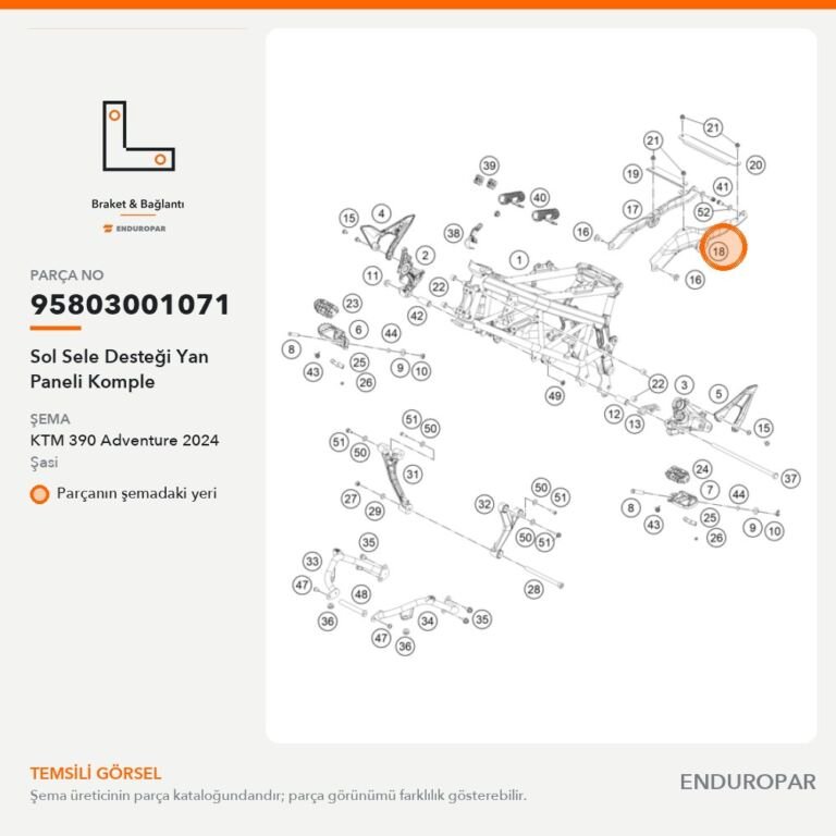 Sol Sele Desteği Yan Paneli Komple 95803001071 parça şeması
