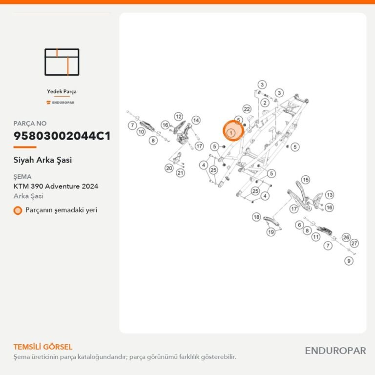 Siyah Arka Şasi 95803002044C1 parça şeması