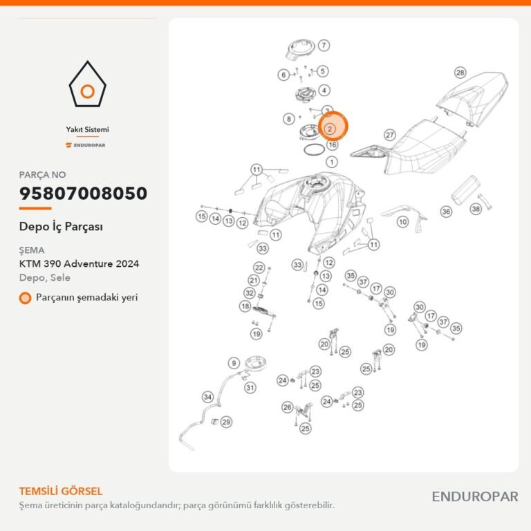 Depo İç Parçası 95807008050 parça şeması