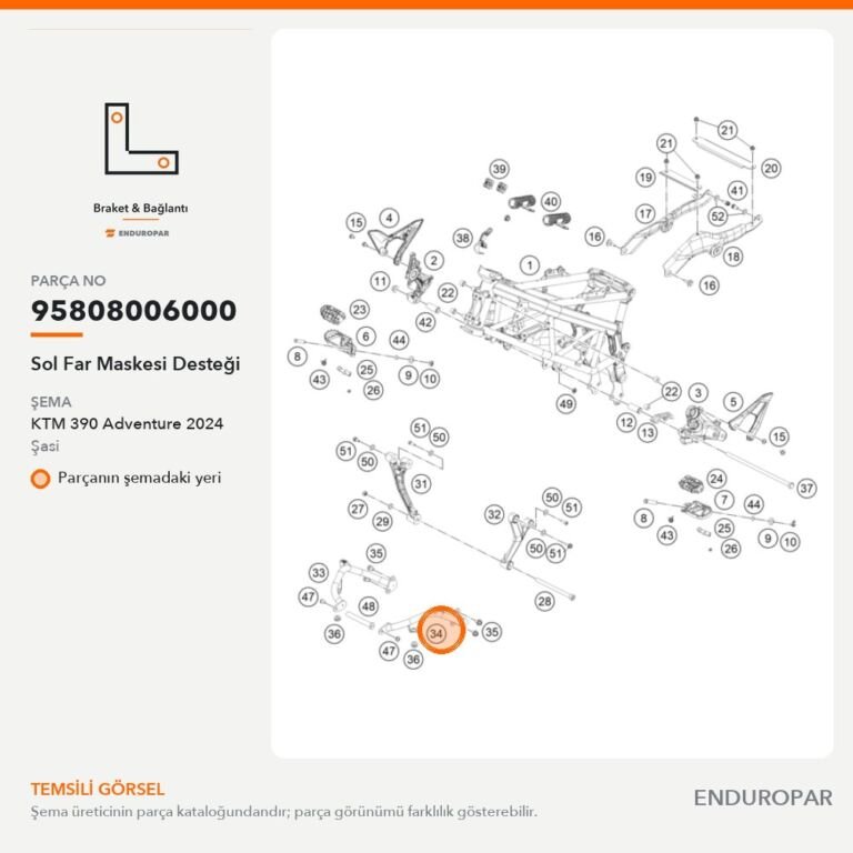 Sol Far Maskesi Desteği 95808006000 parça şeması