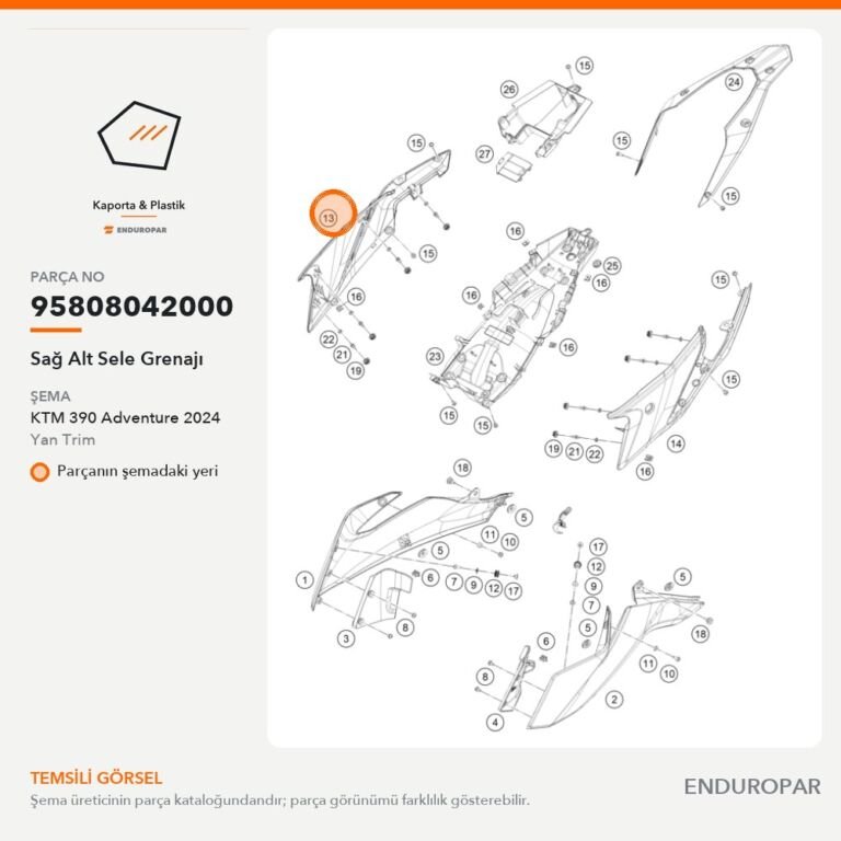 Sağ Alt Sele Grenajı 95808042000 parça şeması