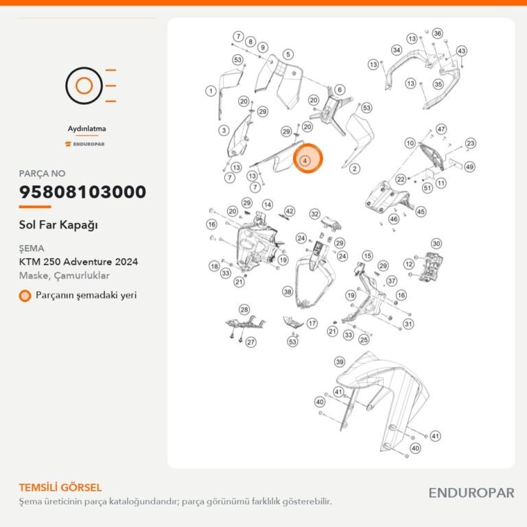 Sol Far Kapağı 95808103000 parça şeması