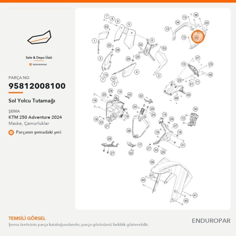 Sol Yolcu Tutamağı 95812008100 parça şeması