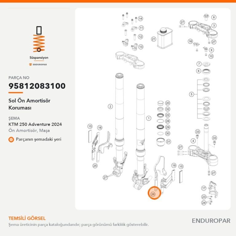 Sol Ön Amortisör Koruması 95812083100 parça şeması