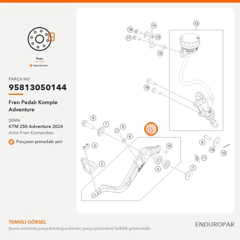 Fren Pedalı Komple Adventure 95813050144 parça şeması