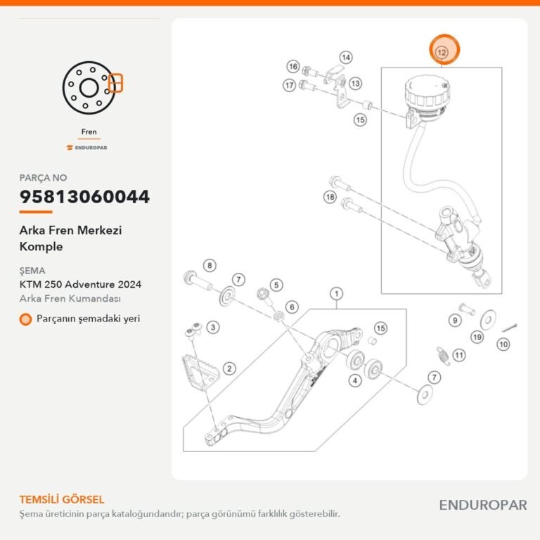 Arka Fren Merkezi Komple 95813060044 parça şeması