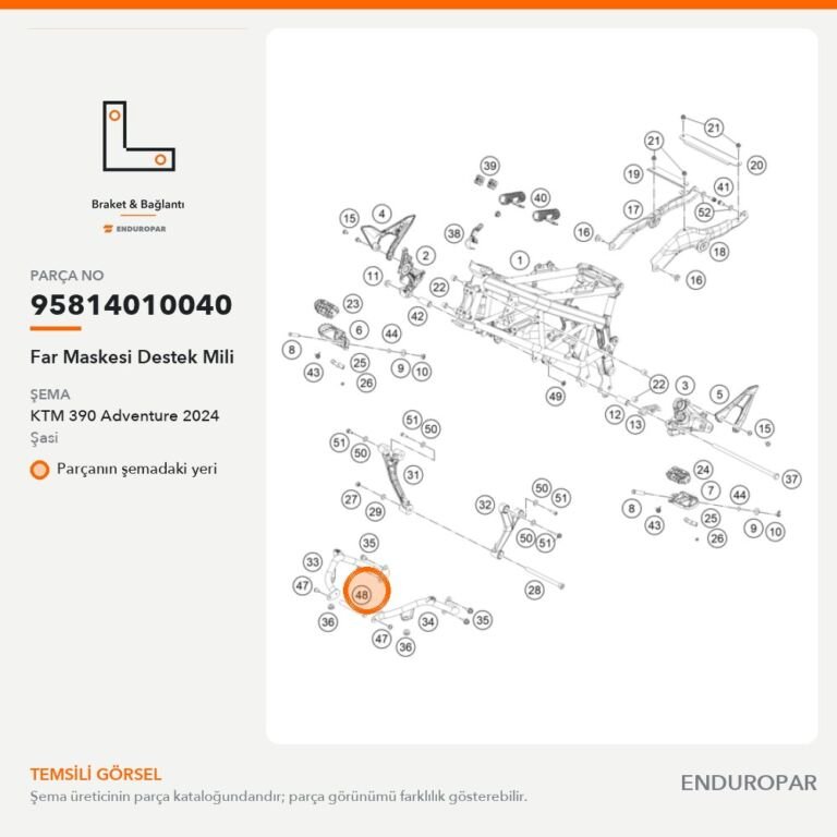 Far Maskesi Destek Mili 95814010040 parça şeması