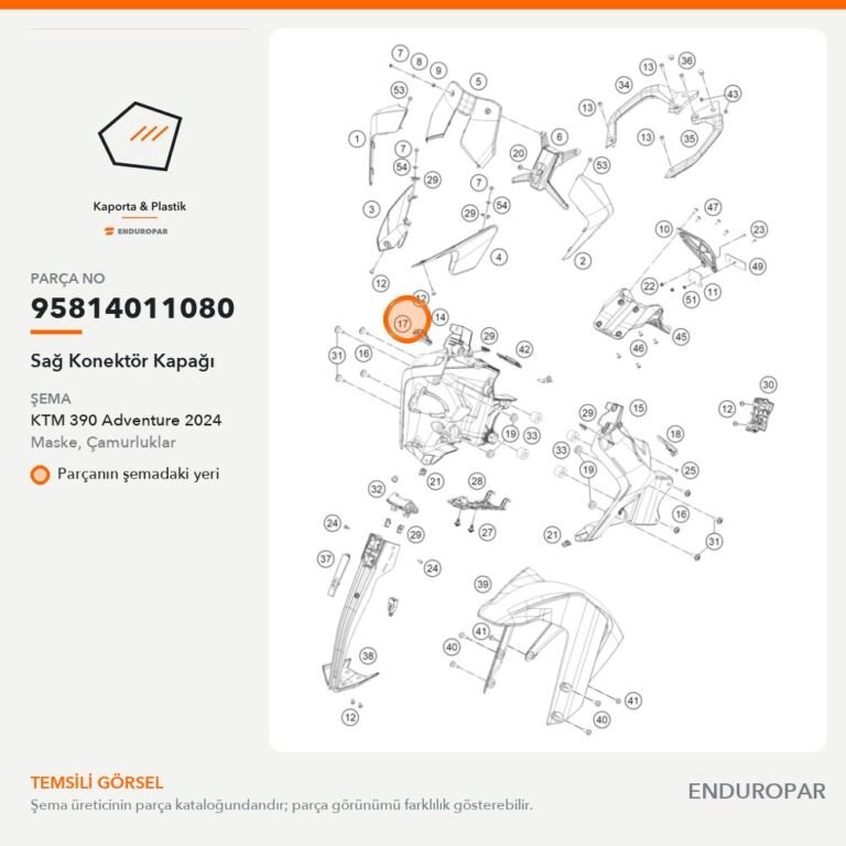 Sağ Konektör Kapağı 95814011080 parça şeması