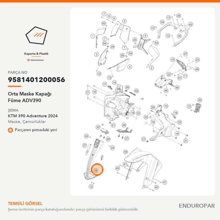 Orta Maske Kapağı Füme ADV390 9581401200056 parça şeması