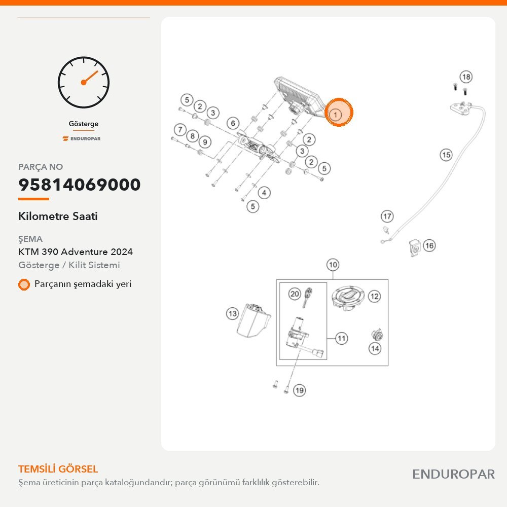 Kilometre Saati 95814069000 parça şeması