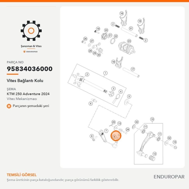 Vites Bağlantı Kolu 95834036000 parça şeması