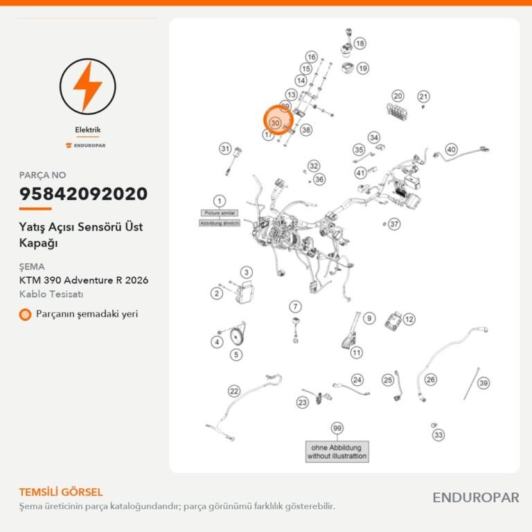 Yatış Açısı Sensörü Üst Kapağı 95842092020 parça şeması
