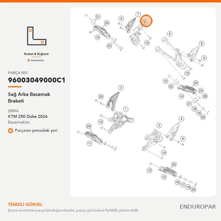 Sağ Arka Basamak Braketi 96003049000C1 parça şeması