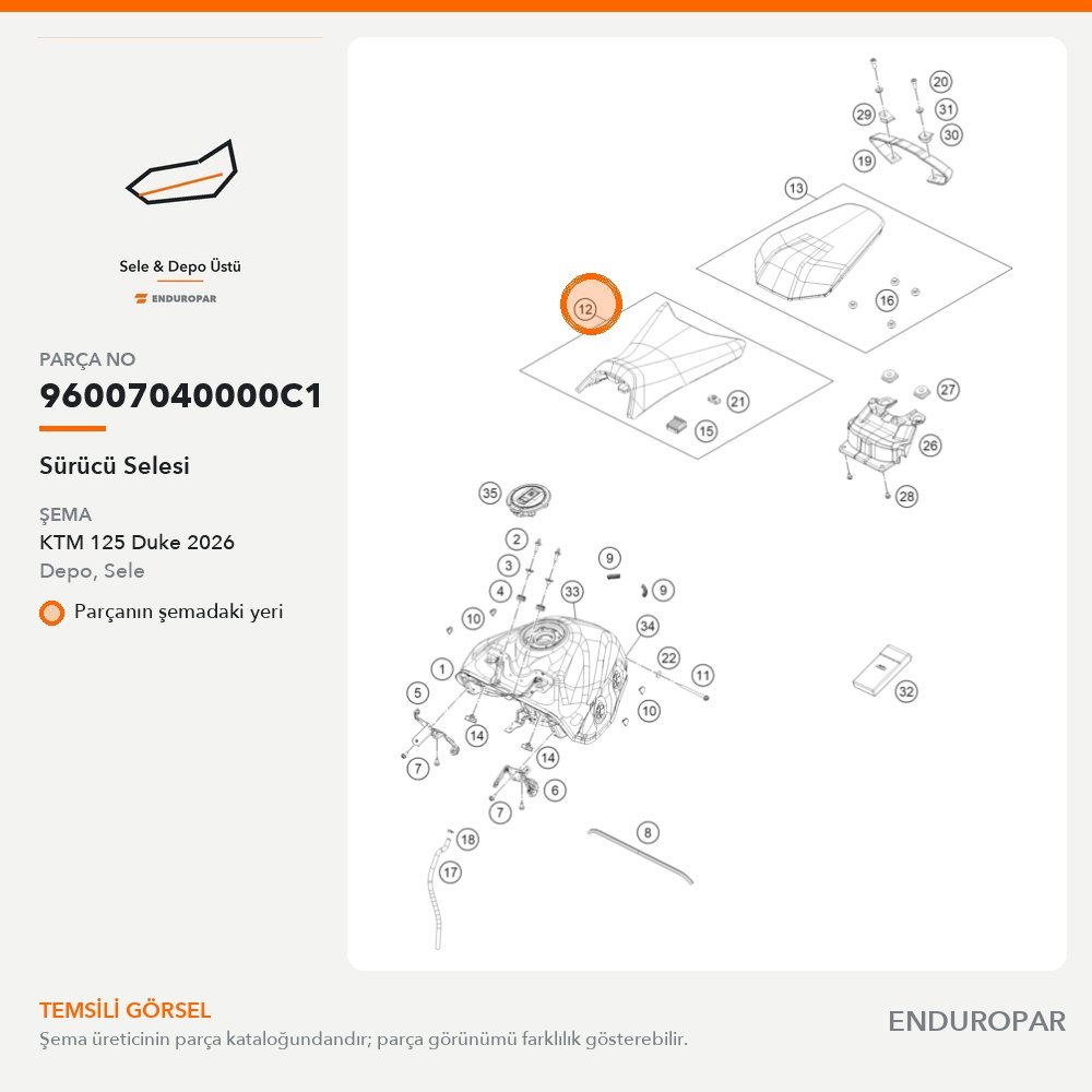 Sürücü Selesi 96007040000C1 parça şeması