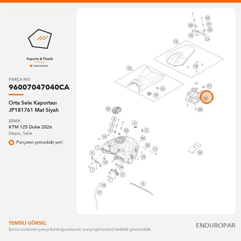 Orta Sele Kaportası JP181761 Mat Siyah 96007047040CA parça şeması