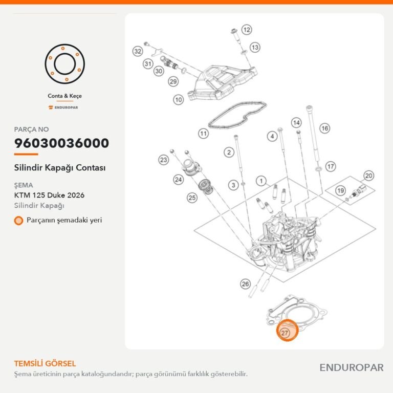 Silindir Kapağı Contası 96030036000 parça şeması