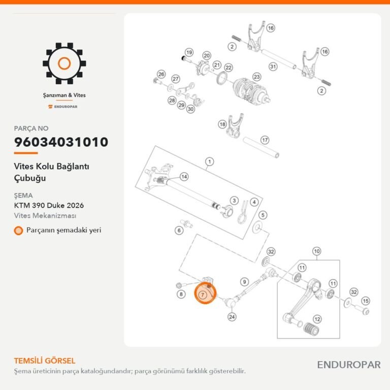 Vites Kolu Bağlantı Çubuğu 96034031010 parça şeması