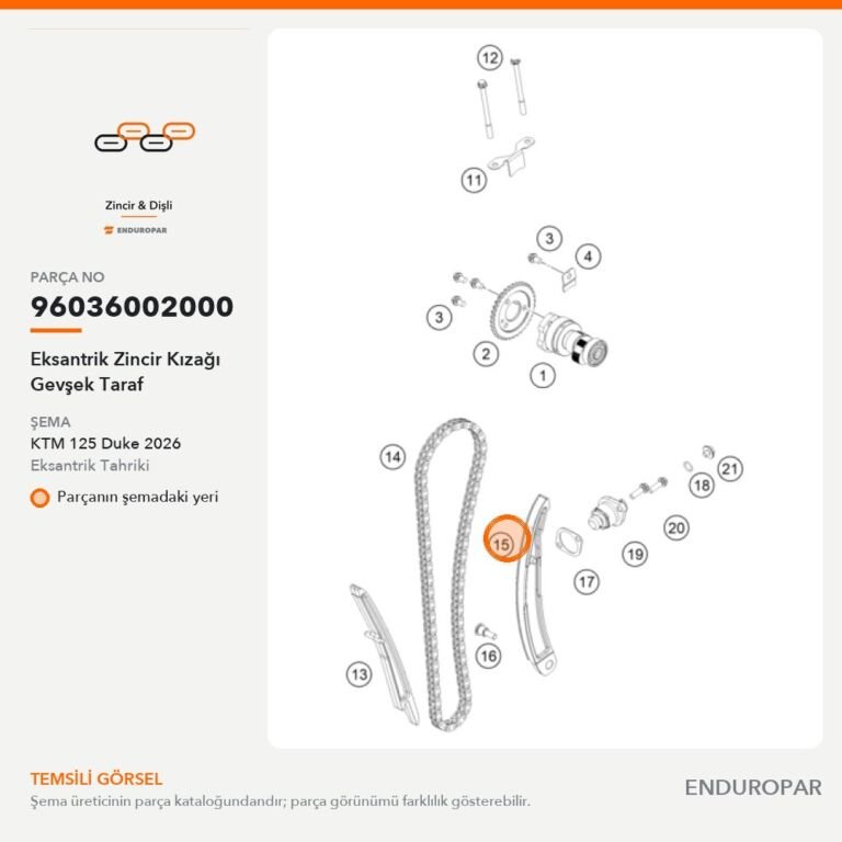Eksantrik Zincir Kızağı Gevşek Taraf 96036002000 parça şeması