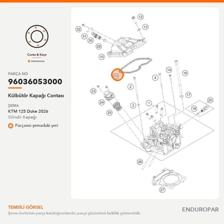 Külbütör Kapağı Contası 96036053000 parça şeması