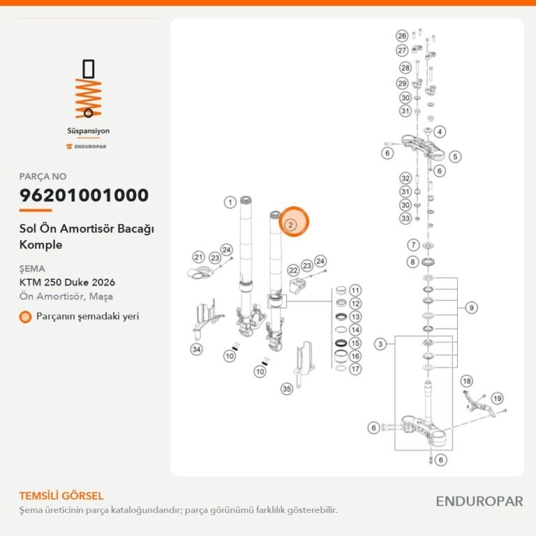 Sol Ön Amortisör Bacağı Komple 96201001000 parça şeması