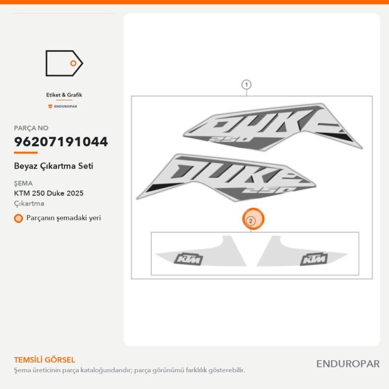 Beyaz Çıkartma Seti 96207191044 parça şeması