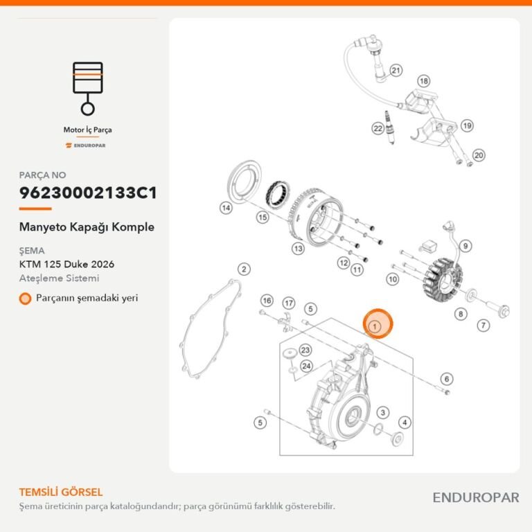 Manyeto Kapağı Komple 96230002133C1 parça şeması