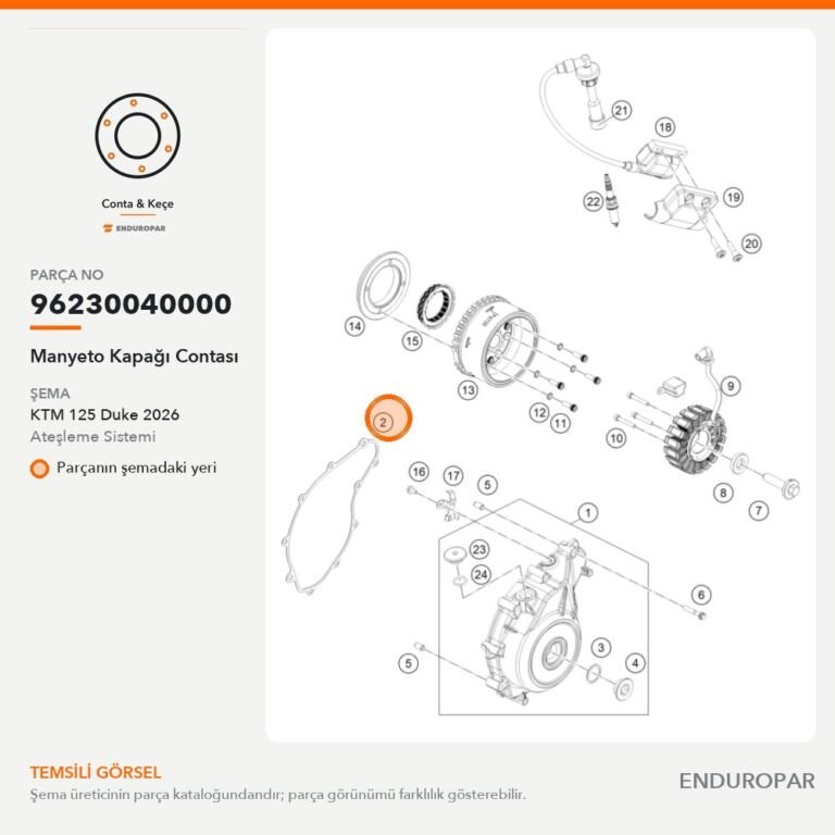 Manyeto Kapağı Contası 96230040000 parça şeması