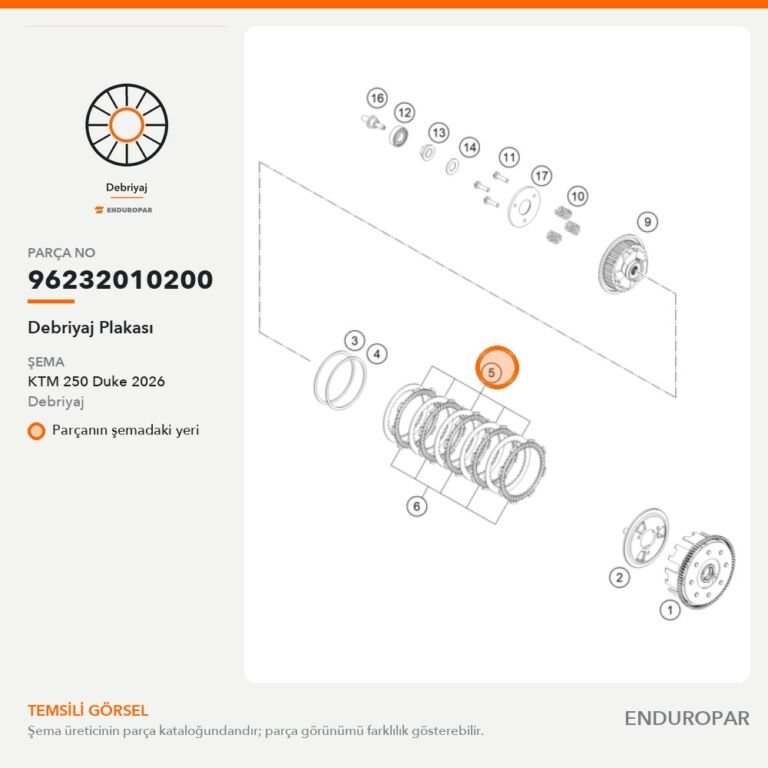Debriyaj Plakası 96232010200 parça şeması