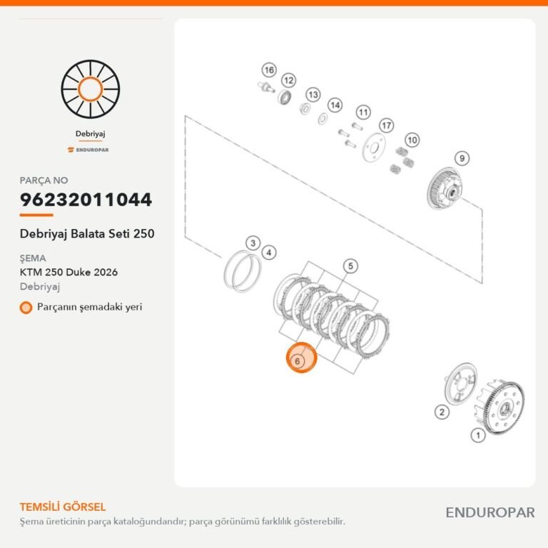 Debriyaj Balata Seti 250 96232011044 parça şeması