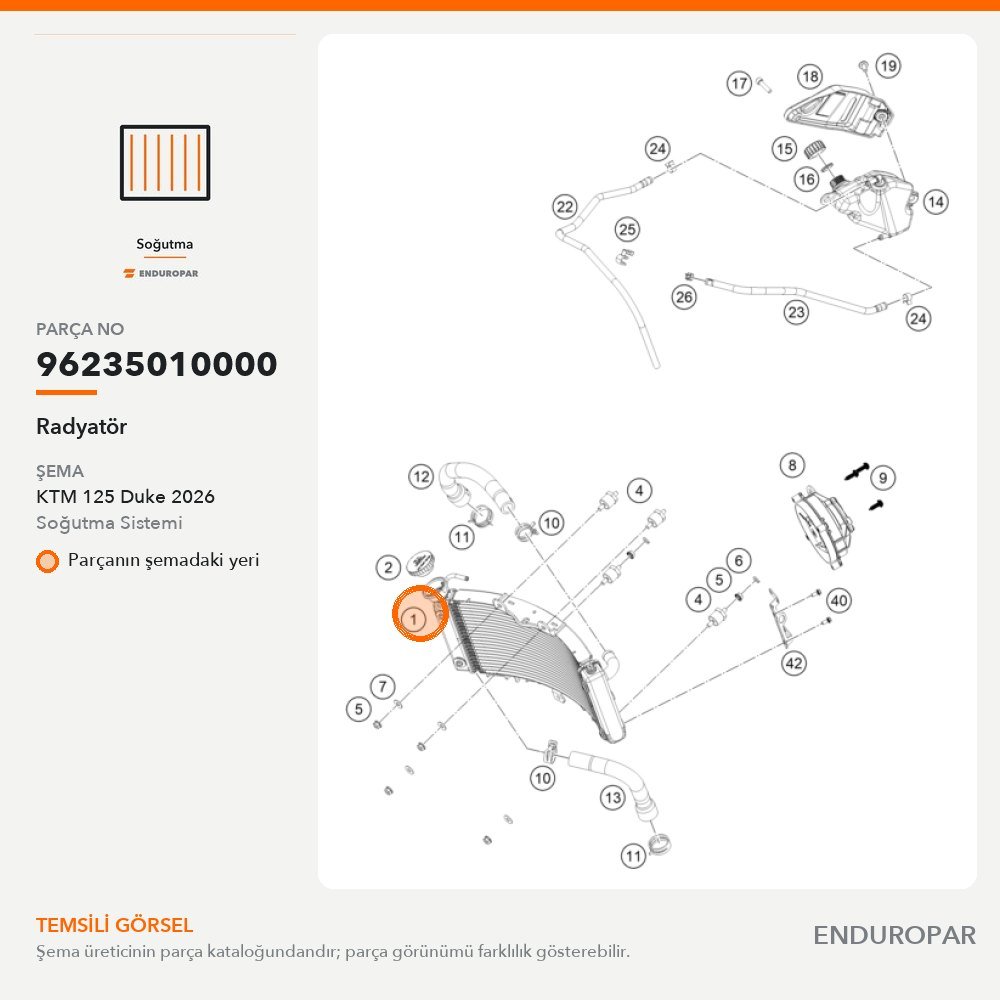 Radyatör 96235010000 parça şeması