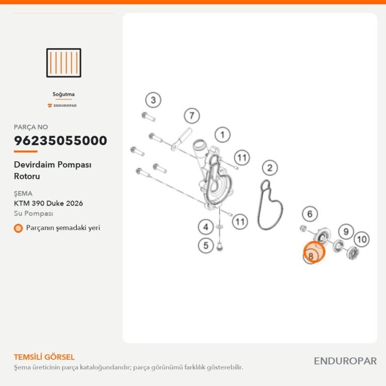 Devirdaim Pompası Rotoru 96235055000 parça şeması