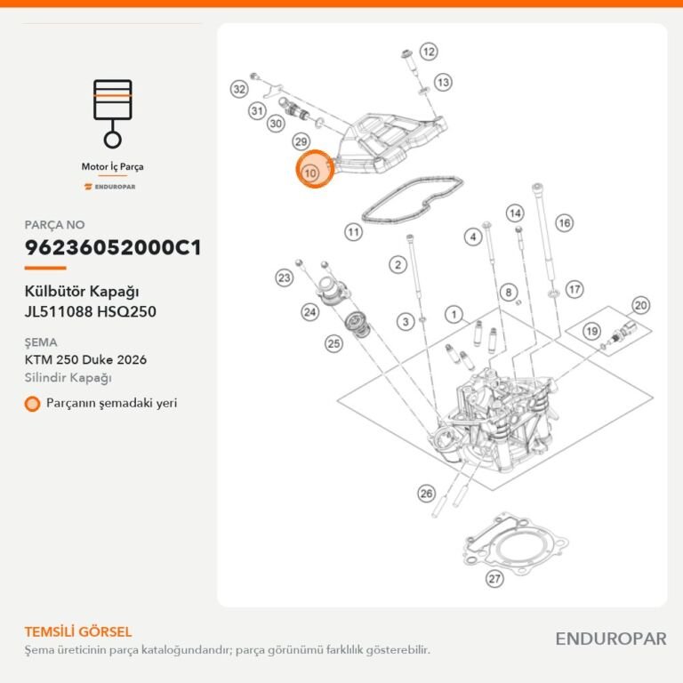 Külbütör Kapağı JL511088 HSQ250 96236052000C1 parça şeması