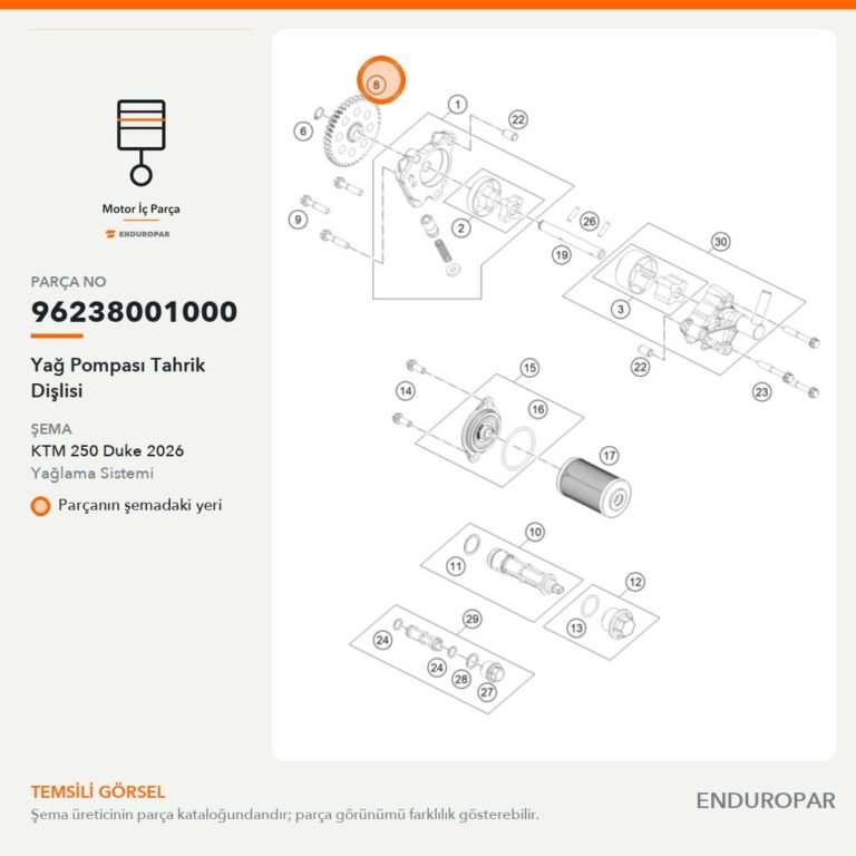 Yağ Pompası Tahrik Dişlisi 96238001000 parça şeması