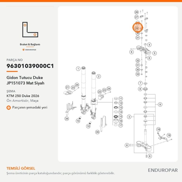 Gidon Tutucu Duke JP151073 Mat Siyah 96301039000C1 parça şeması
