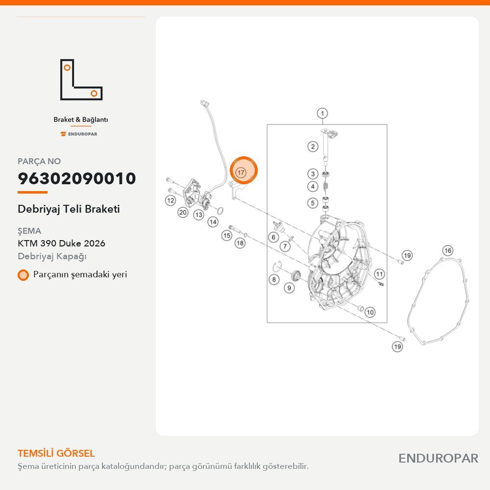 Debriyaj Teli Braketi 96302090010 parça şeması