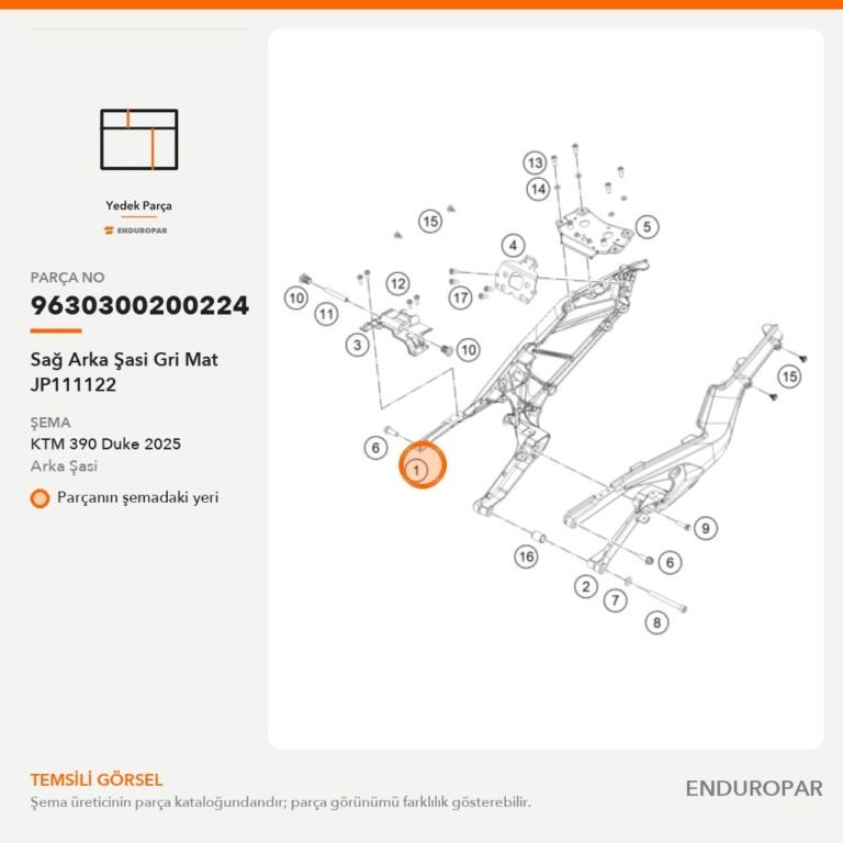 Sağ Arka Şasi Gri Mat JP111122 9630300200224 parça şeması