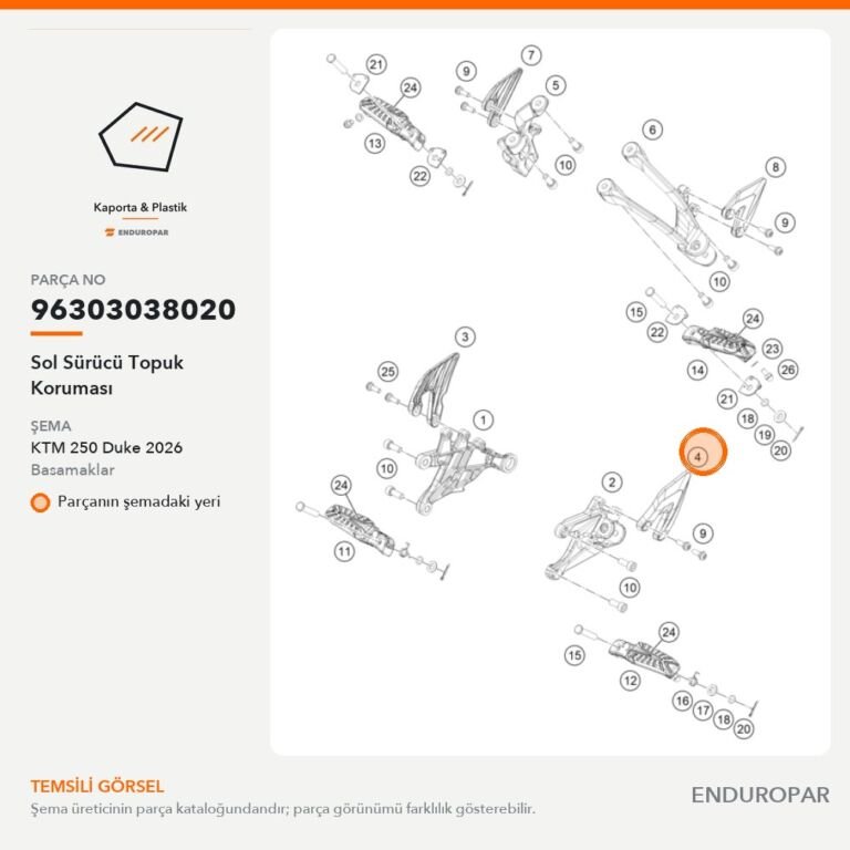 Sol Sürücü Topuk Koruması 96303038020 parça şeması